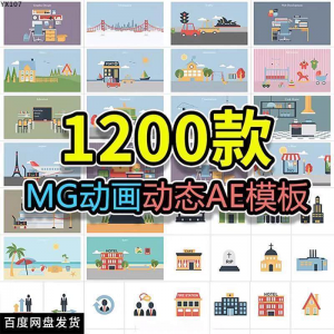 MG动画AE模板源文件脚本卡通动态视频制作扁平化场景动画包素材-淘宝虚拟宝库