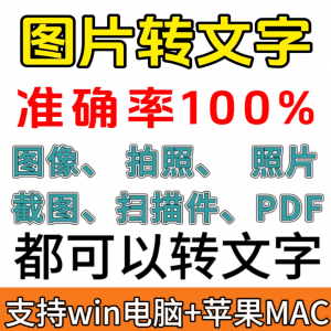 图像图片照片拍照扫描件格式转文字采集转换word转成ppt提取excel-淘宝虚拟宝库