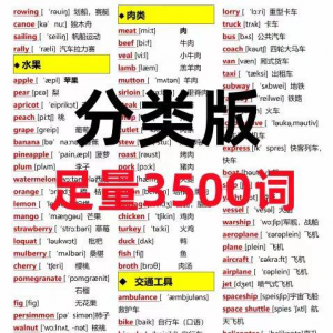 7天背完3500词初中单词中英文分类可以快速记忆英语学霸词根词缀-淘宝虚拟宝库