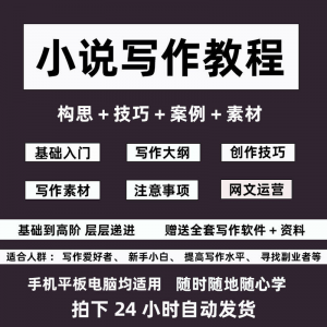 零基础小说写作教程网文新手创作技巧自学入门视频课素材大纲软件-淘宝虚拟宝库