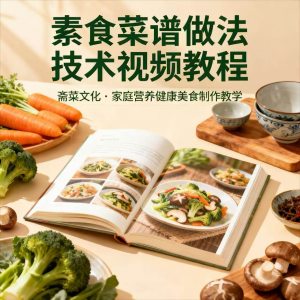 素食菜谱制作技术视频教程家庭营养健康美食教学设计素材-淘宝虚拟宝库
