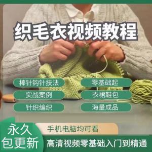 织毛衣教程视频零基础教学传统手工棒针钩针毛线编织婴儿针织围巾-淘宝虚拟宝库