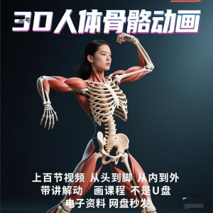 中医人体骨骼肌肉学习3D动态讲解演示视频自学零基础中医人体高考-淘宝虚拟宝库