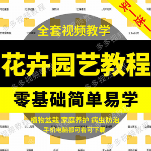 花卉园艺家庭养花盆栽苗圃栽培常识自学视频教程素材资料全套课程-淘宝虚拟宝库