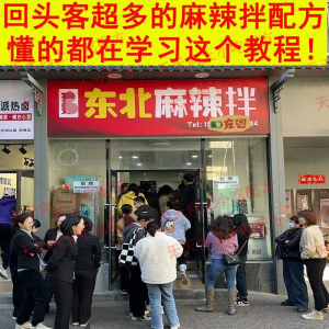 新特色小吃麻辣拌配方技术秘方正宗东北抚顺做法商用摆摊视频教程-淘宝虚拟宝库