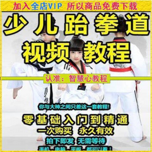 跆拳道自学教学视频跆拳道训练视频跆拳道运动教程少儿培训素材-淘宝虚拟宝库