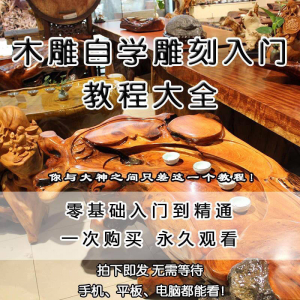 木雕自学雕刻入门教程木匠制作diy手工技术玉石学习视频教学课程-淘宝虚拟宝库