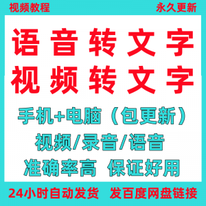 语音转文字影片录音转文字神器MP3MP4文字转语软体助手工具电子版-淘宝虚拟宝库