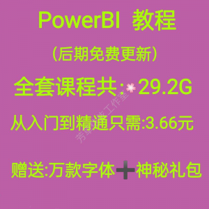Power bi教程商业数据分析可视化图表建模视频零基础powerbi课程-淘宝虚拟宝库