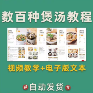 煲汤煮汤做法鸡汤排骨汤鲫鱼汤羊肉汤瓦罐汤广东汤电子版教程合集-淘宝虚拟宝库