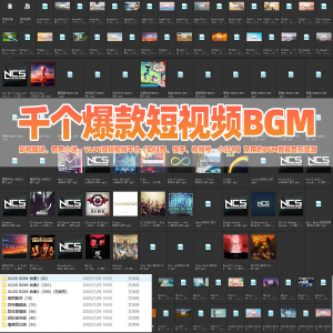 千个爆款短视频BGM背景音乐小红书抖音快手热门VLOG音乐影视解说-淘宝虚拟宝库