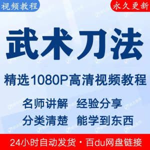 武术刀法基本功视频教程新手自学零基础入门精通教学全套课程全集-淘宝虚拟宝库