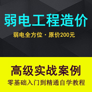 弱电智能化工程量造价实操课程弱电安防监控安装预算编制视频教程-淘宝虚拟宝库
