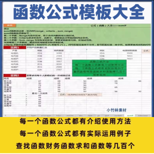 excel函数公式大全模板电子版表格常用公式函数与图表应用素材-淘宝虚拟宝库